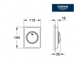 MEDIDAS ESCUDO FLUXOR URINARIO GROHE